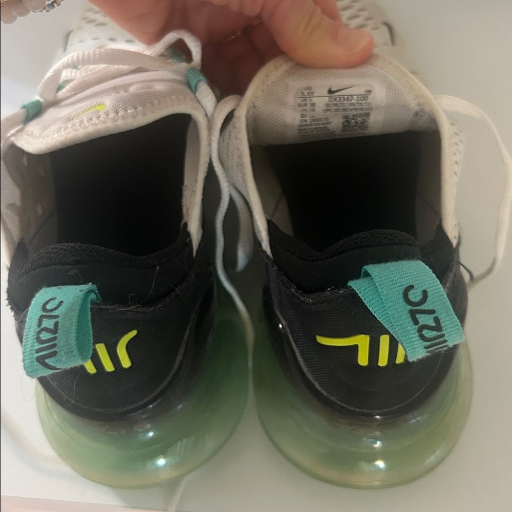 Nike Air 270 White with Teal and Pink Accents